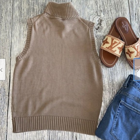 Lauren Ralph Lauren Silk Sleeveless Turtleneck Sweater - Picture 2 of 5